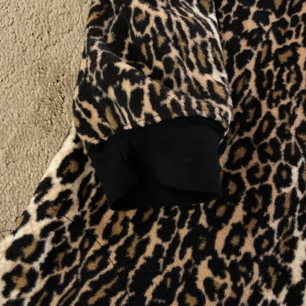 Nick & Nora Leopard Zip Up  Adult Medium‎ One Piece Fleece Cat Footie Pajamas - Picture 8 of 12
